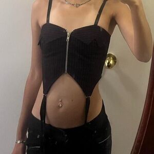 Pinstripe Corset Top